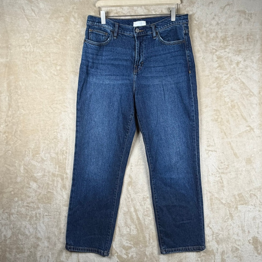 Habitual Lennox High Rise Straight Leg Jeans Deep River Wash Blue Denim 12/31